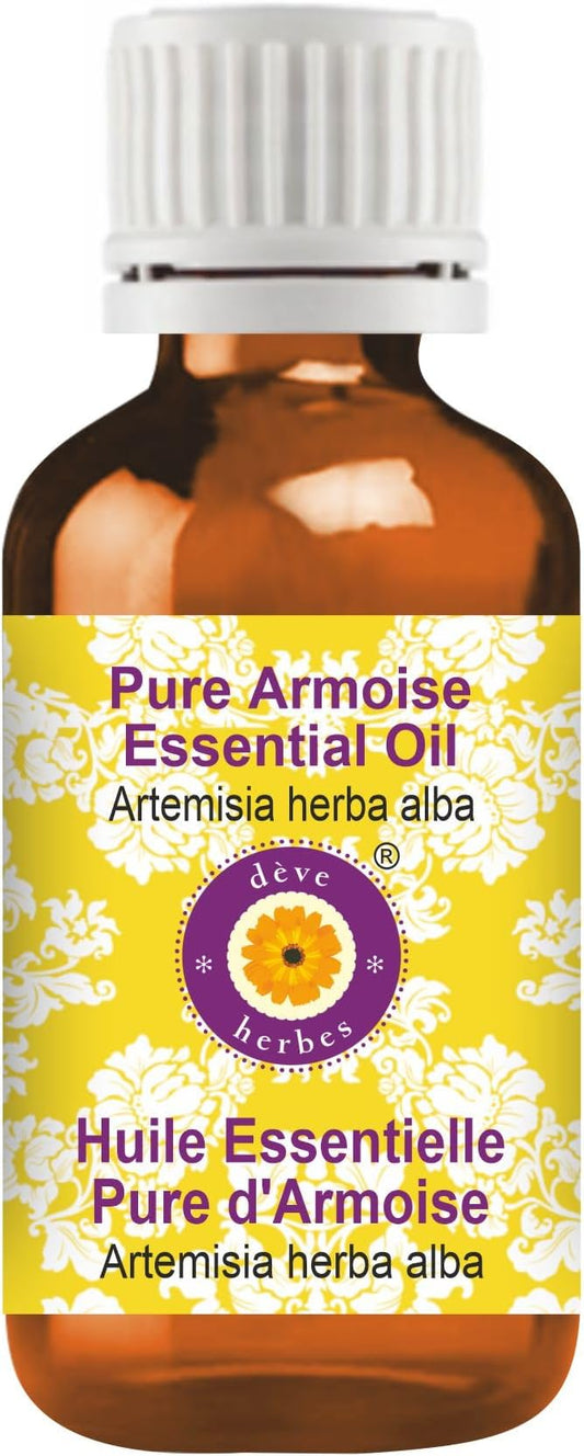 Deve Herbes Pure Armoise Essential Oil (Artemisia herba alba) Steam Distilled 100ml (3.38 oz)