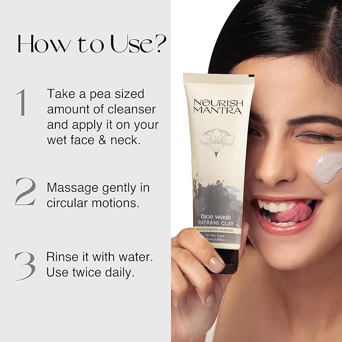 Nourish Mantra Eyebrow Growth Serum 10 ml and Ratrani Moroccan Lava Face Wash 100 ml