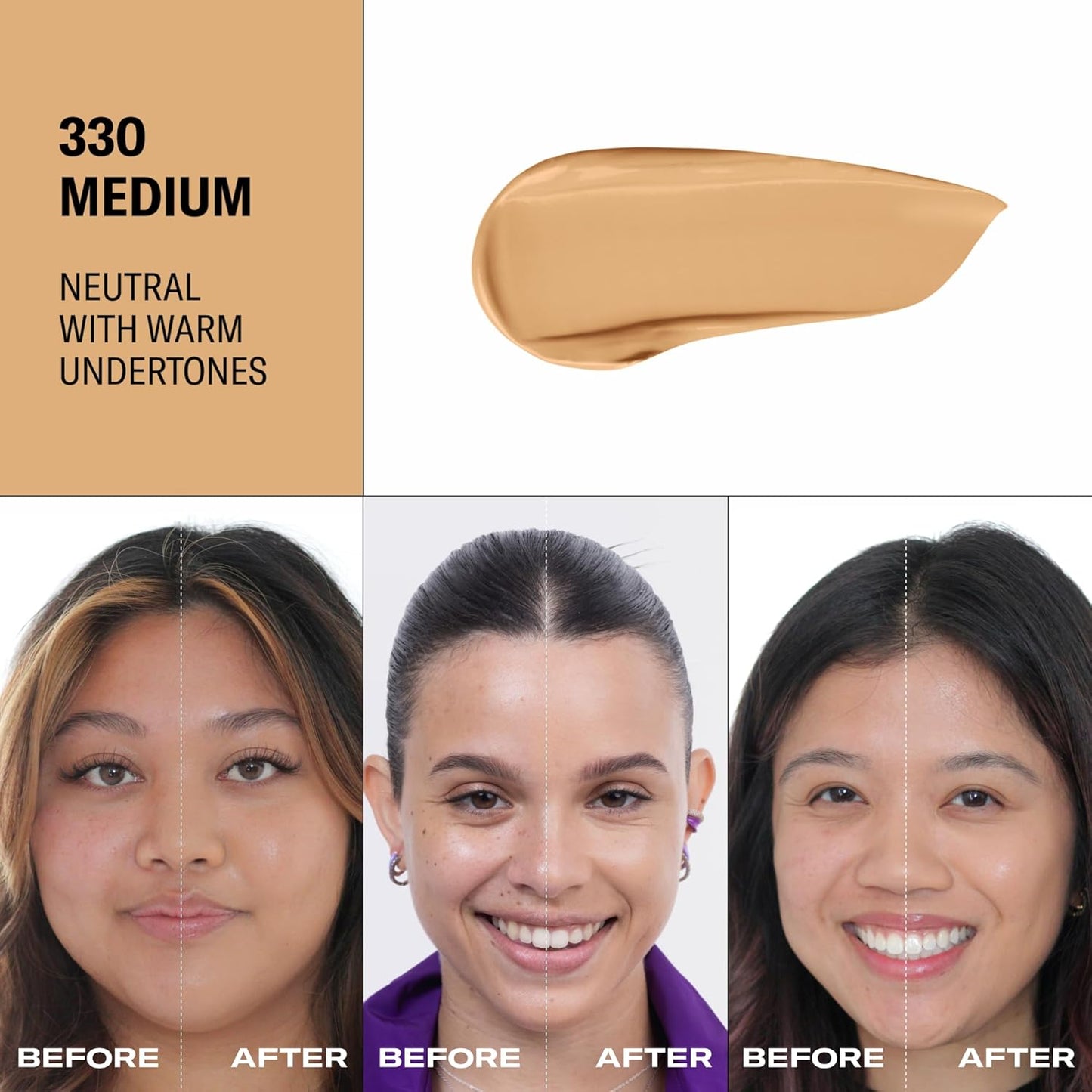 Youthforia Date Night Skin Tint Serum Foundation, Light-Medium Coverage, Hydrating Formula, Vegan & Cruelty-Free, 330 Medium - Neutral with Warm Undertones