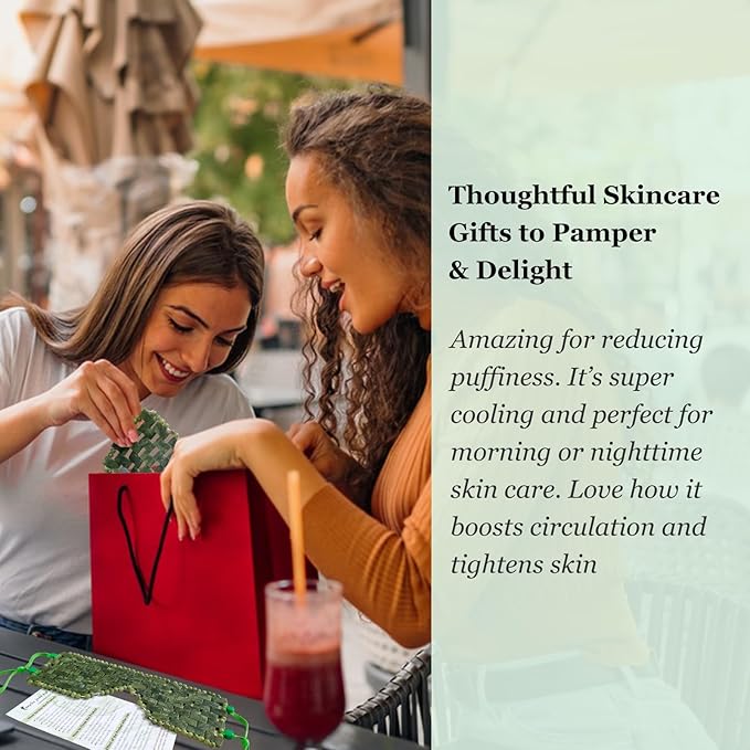 Jade Eye Mask&Weighted Roller Massage Ball - Double Ball Massage Tool for Reliefs Muscle Pain