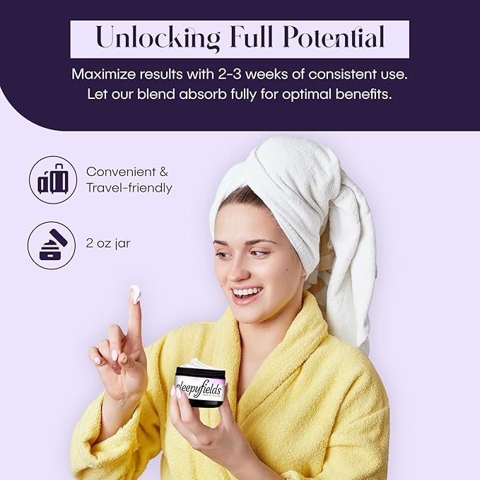 Unscented Magnesium-Enhanced Sleep Cream - Nighttime Moisturizing Cream for Pain Calm, Leg Cramps, Sleep & Muscle Soreness - Fast Absorbing, Non-Greasy, Made in USA - 2 oz