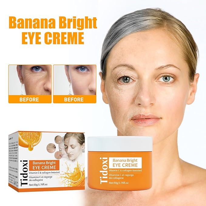 Banana Bright Eye Cream,Retinol Eye Cream for Dark Circles and Puffiness, Anti Aging Eye Cream with Hyaluronic Acid and Collagen vitamin C, Under Eye Cream,Smooth Fine Lines and Hydrate Eye Area