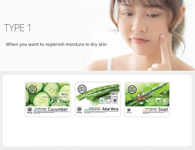 TNB Dewy Korean Essence Face Mask, Moisturizing Mask Sheet Pack, Korean Skin Care For All Skin Types (10 Combo)