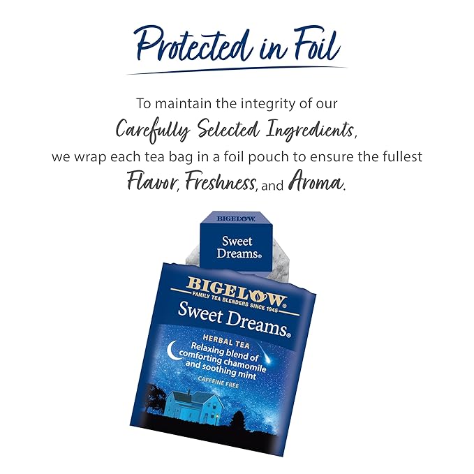 Bigelow Tea Sweet Dreams Herbal Tea, Caffeine Free Tea with Chamomile and Mint Herbs, 20 Count Box (Pack of 6), 120 Total Tea Bags