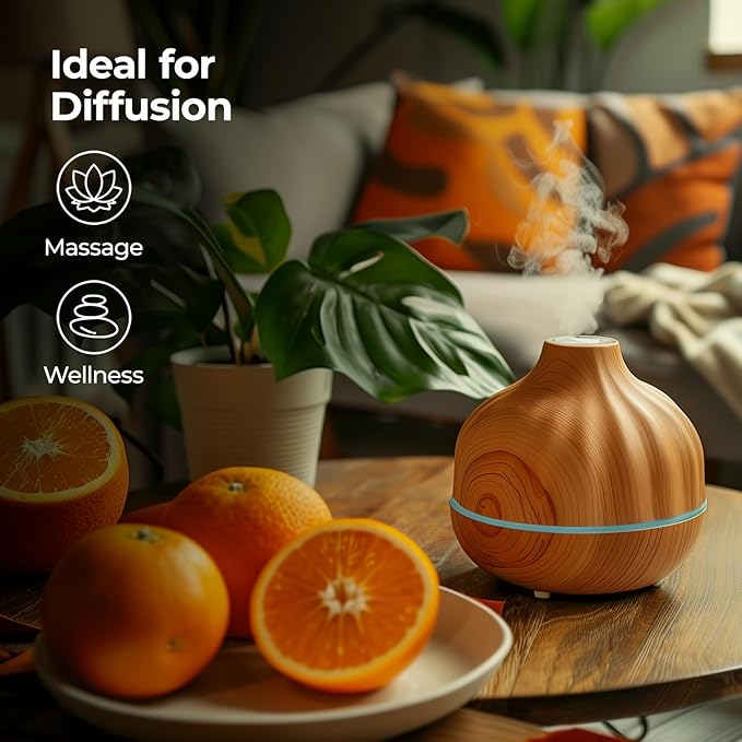 Healing Solutions Orange Essential Oil - Bulk, 16oz Organic Bottle - Sweet Orange for Cleaning & Skin Care