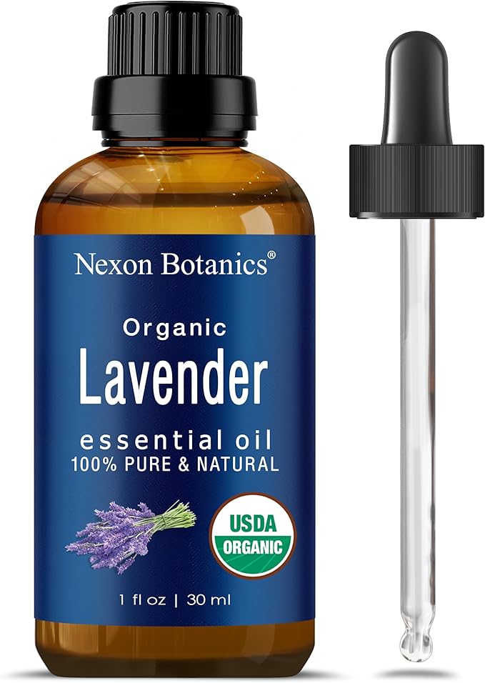 Organic Lavender Essential Oil 30 ml - Pure Natural Oils for Diffuser, Aromatherapy, Skin & Hair Care, Sleep Support - Aceite De Lavanda Orgánico - Nexon Botanics