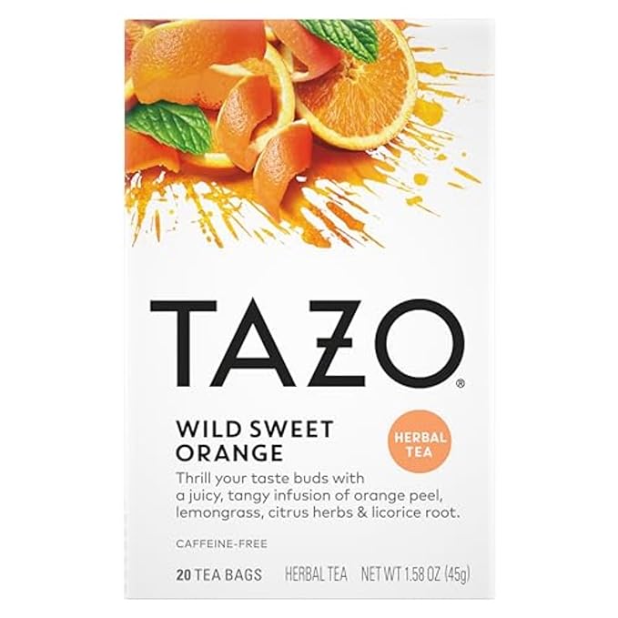 TAZO Wild Sweet Orange Tea Bags, Unsweetened Herbal Tea, Caffeine Free, 20 Total Bags