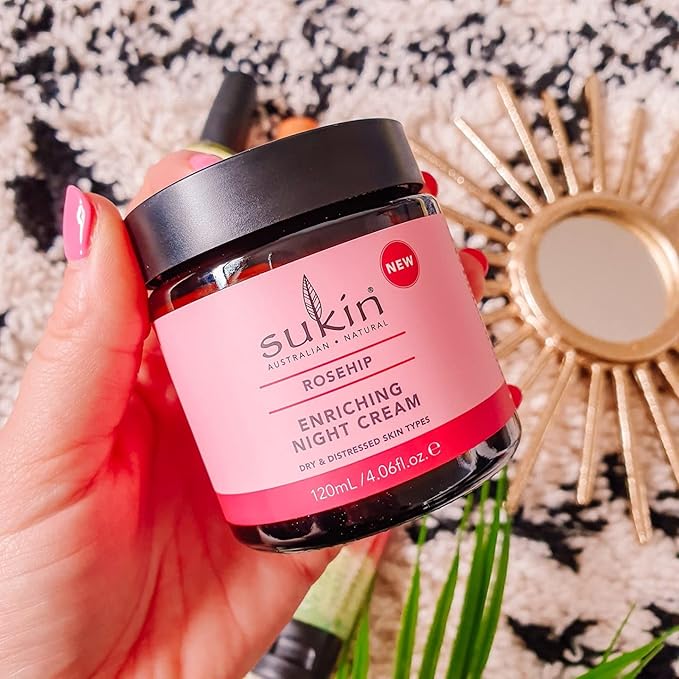 sukin Rosehip Enriching Night Cream for Women - 4.06 oz Cream