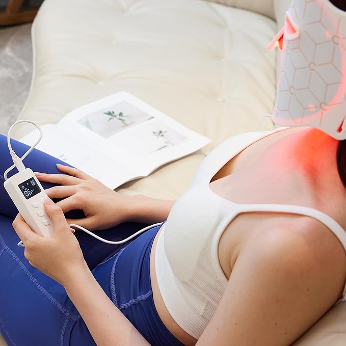 K11 LED Red Light Therapy Face Mask | 7-Color Rejuvenating Facial Skin Care Set | Portable Anti-Aging Mask for Home & Travel Use