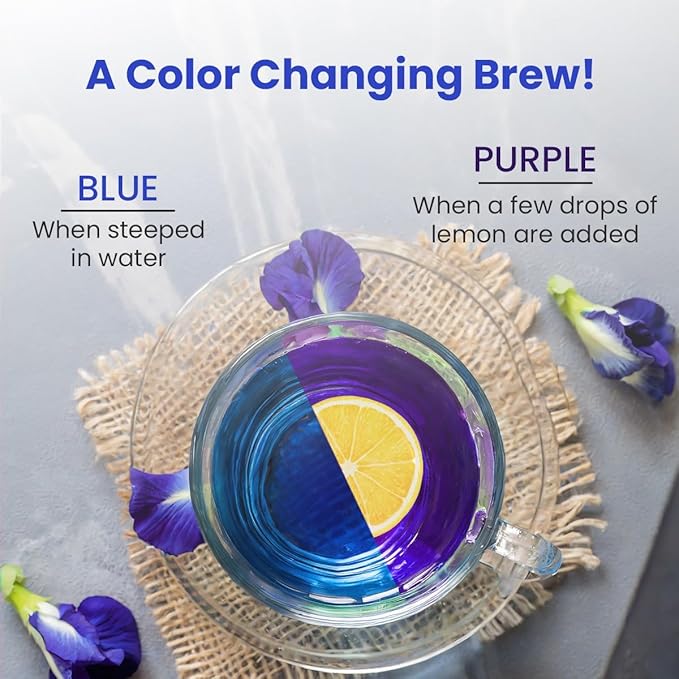 BLUE TEA - Butterfly Pea Flower Tea - 0.89 Oz (50+ Cups) Loose | ANTIOXIDANT RICH | Flower Based - Herbal Tea - Caffeine Free - Chemical Free - Non-Bitter - Vegan - Non-GMO | Gift Pack