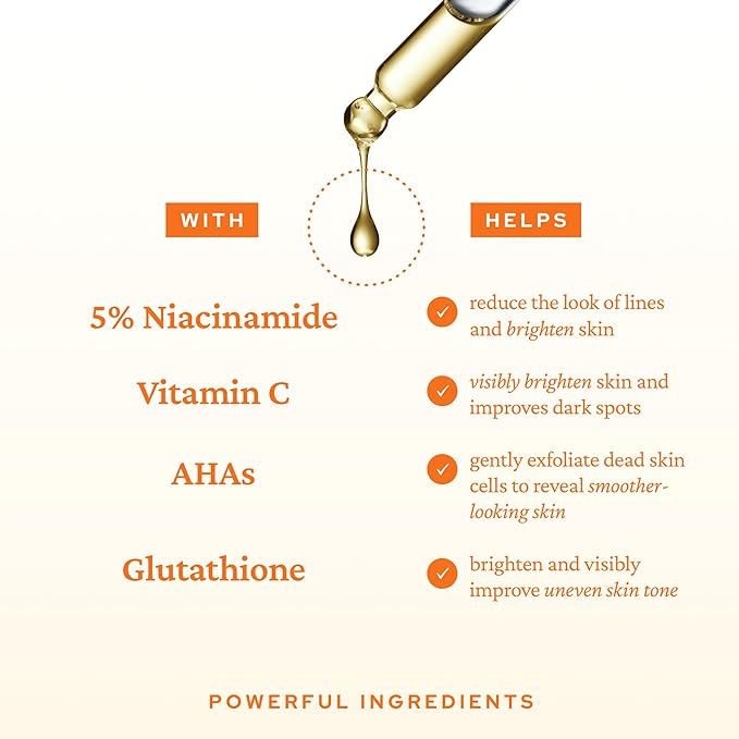 belif Super Drops 5% Niacinamide & Vitamin C Serum | Evens Skin Tone, Reduces Dark Spots & Post-Blemish Marks, Soothes Redness with AHA & Glutathione