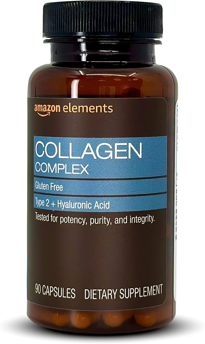 Amazon Elements Collagen Complex with Hyaluronic Acid, 90 Capsules, 3 Month Supply