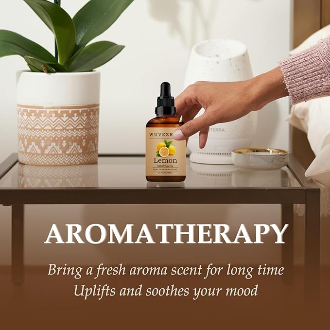 Lemon Essential Oils 120ML, Pure Lemon Essential Oil for Aromatherapy Diffuser - 4 Fl Oz