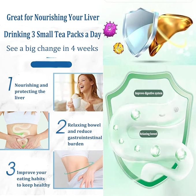 Nourishing Liver Tea，Daily Liver Nourishing Tea with 18 Different Herbs for Healthy Liver (3 Boxes 90 Bags)