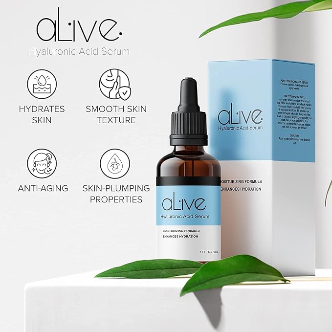 Hyaluronic Acid Serum Skincare Alive Intensity – Deep Hydration, Anti-Aging & Wrinkle Reduction – Lightweight, Fast-Absorbing Formula – 30ml