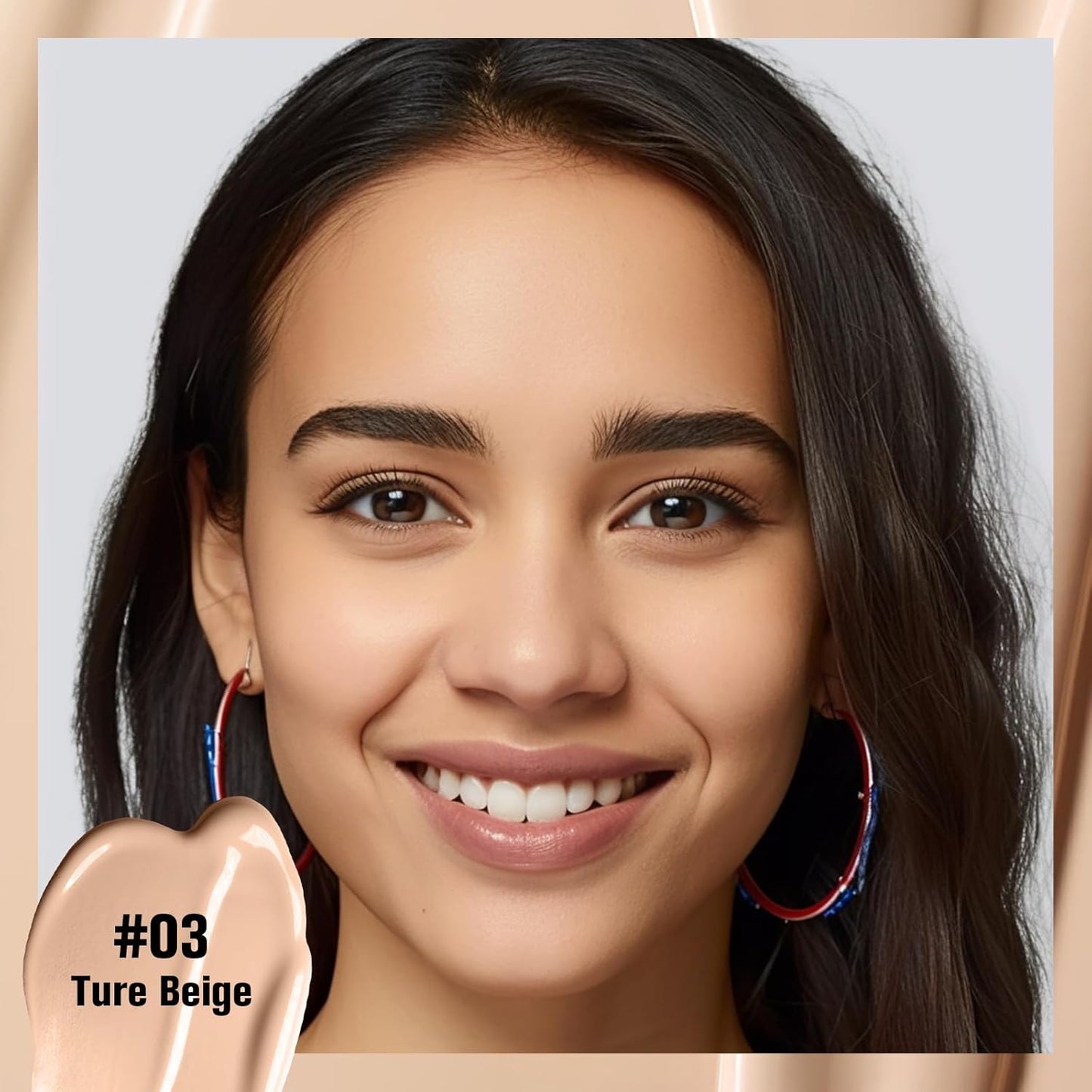 UCANBE Matte Liquid Foundation with Brush, Skincare Serum Foundation Face Makeup with Hyaluronic Acid, Medium to Full Coverage Waterproof Oil Control Longwear, for Mature Skin, True Beige, 1 fl. oz.