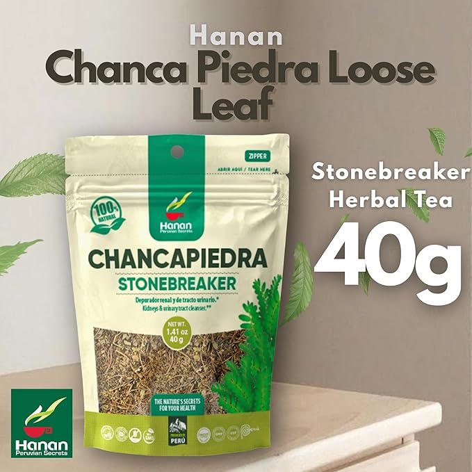 Hanan Chanca Piedra Loose Leaf 1.4oz - Stonebreaker Herbal Tea 40g Dried Vegan Leaves 100% Natural Chancapiedra Grown in Peru