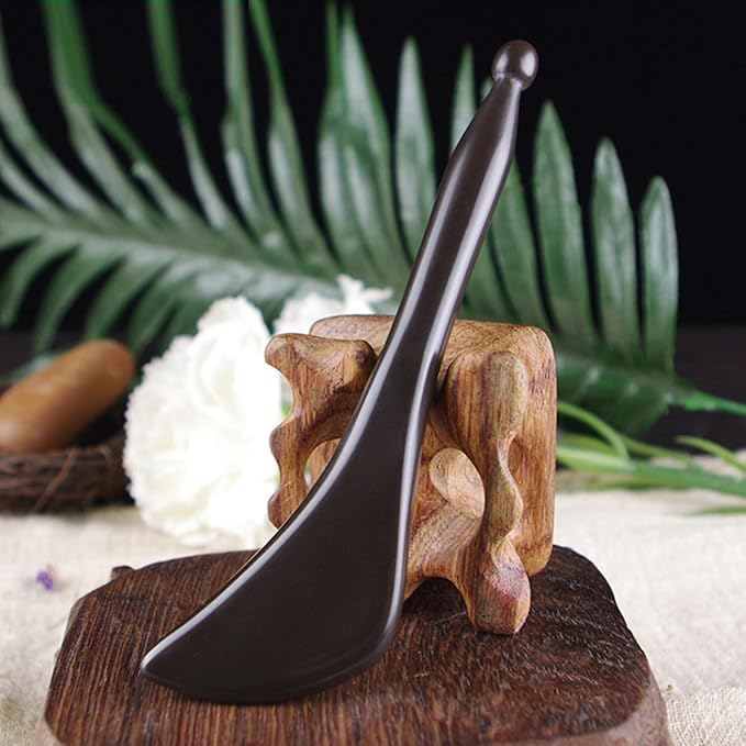 Amsofun Facial Scraping Tool Bian Stone Gua Sha Wand Muscle Scraper Tool Scar Tissue Tool Skin Scraping Tool