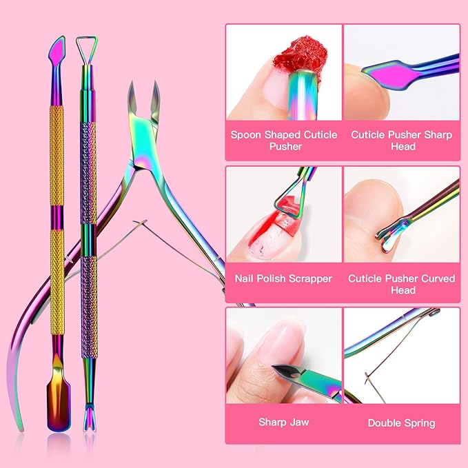 Cuticle Remover Kit - 6.09 Oz Cuticle Remover Cream with Cuticle Trimmer, Cuticle Nipper, Cuticle Pusher, Cuticle Oil Pen for Professional Manicure Nail Cuticle Care Home DIY, Gifts for Women
