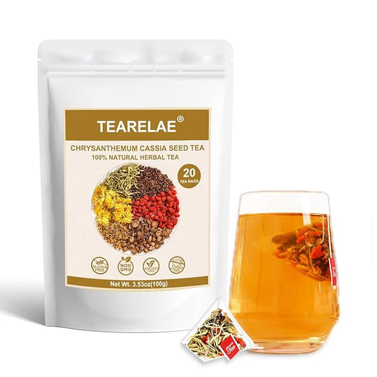 TEARELAE - Chrysanthemum Cassia Seed Tea - 5g x 20 Counts - Burdock Root, Goji Berry, Honeysuckle, Osmanthus - Combination Herbal Tea Bags