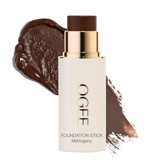 Ogee Sculpted Complexion Foundation Stick (Mahogany 14.5N - Deep Cocoa, Rich Undertones) Full Coverage Foundation Makeup - Instantly Balance & Even Complexion - 70% Organic Ingredients