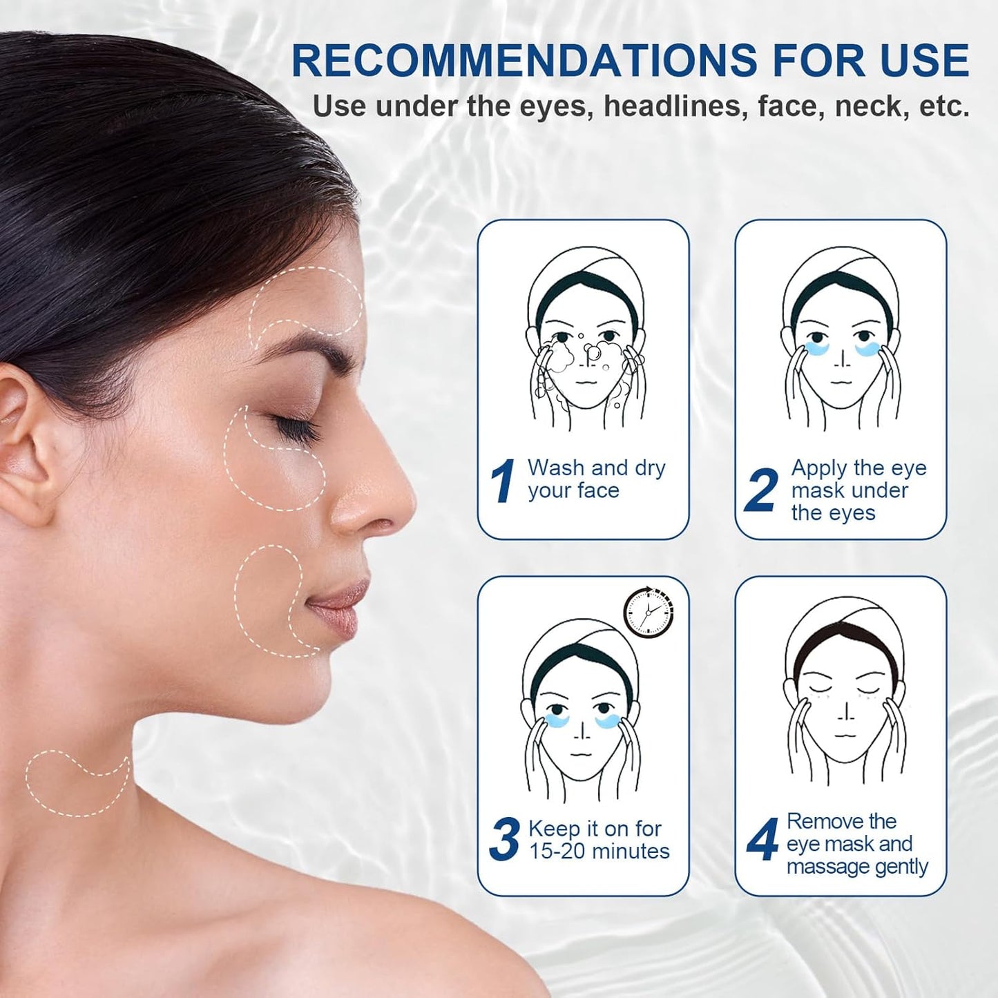 Hyaluronic Acid Under Eye Patches, 60PCS Eye Masks For Dark Circles And Puffiness Eye Gel Pads Deep Hydration Intensive Nourishment Skin Care at Home