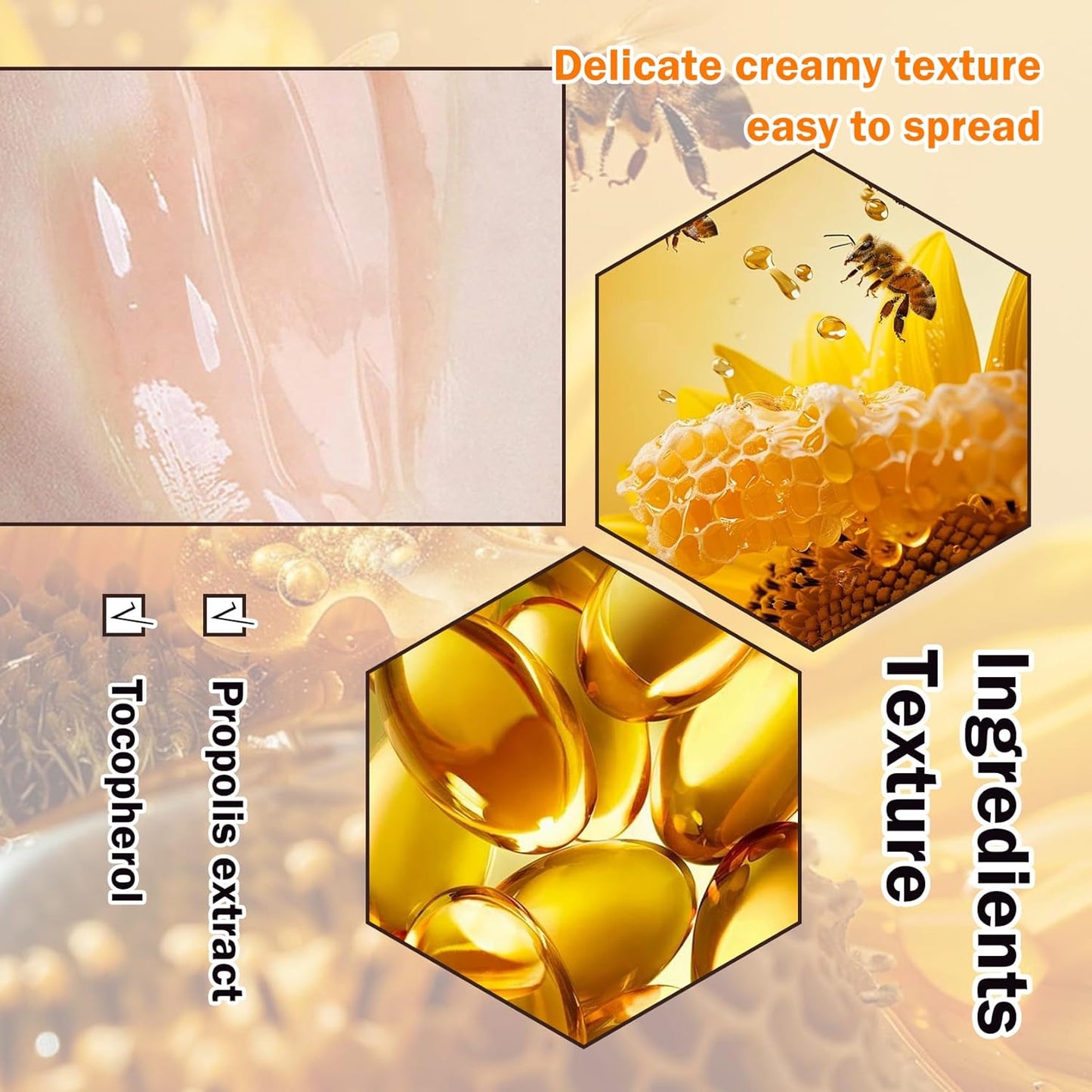 2PCS Bee Lip Balm Honey Pot,Hydrating Lip Moisturizer Cute Honey Pot Lip Balm Lip Scrubs Exfoliator with Wand,Moisturizing Exfoliating Overnight Propolis Lip Sleeping Mask for Men & Women