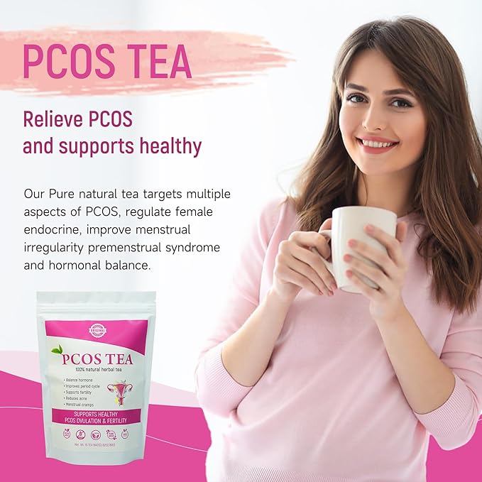Laicuherb PCOS Spearmint Tea, for Women Hormone Balance & Promote Relaxation and Helps with Hirsutism and Acne, 10 Tea Bags Organic Spearmint Tea for Healthy Ovulation and Fertility