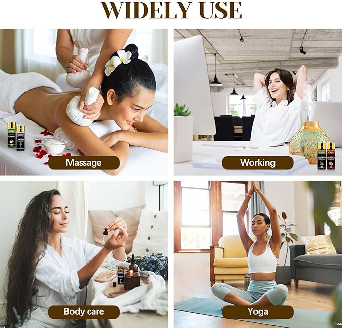 Essential Oils Set - 16 Pcs Aromatherapy Essential Oils for Diffuser, Humidifiers, Skin Care, Massage, Scent for DIY Candle and Soap Making 0.17oz (5ML)