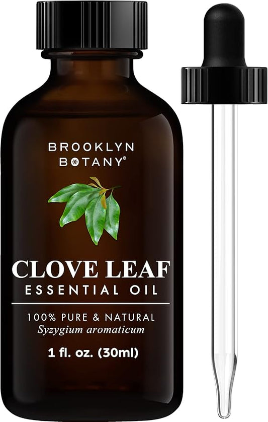 Brooklyn Botany Clove Leaf Essential Oil – 100% Pure and Natural – Premium Grade Oil with Dropper - for Aromatherapy and Diffuser - 1 Fl Oz