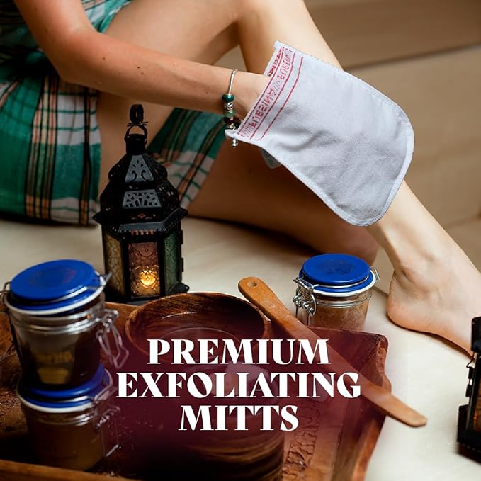 Exfoliating Glove - Turkish Hammam Mitt for Bath, Exfoliating Body Scrubber Mitt, Dead & Dry Skin Remover for Body, Great for Spray Tan Removal, Smooth Skin Surface (1 Count)