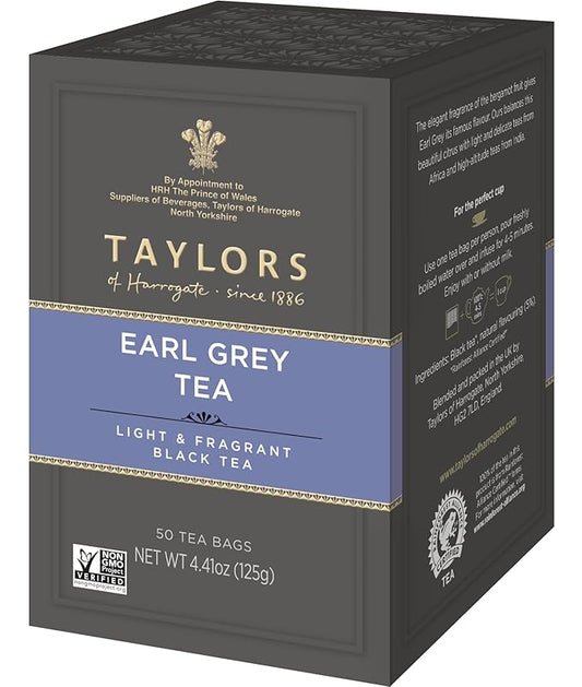 Taylors of Harrogate Earl Grey, 50 Teabags, Black