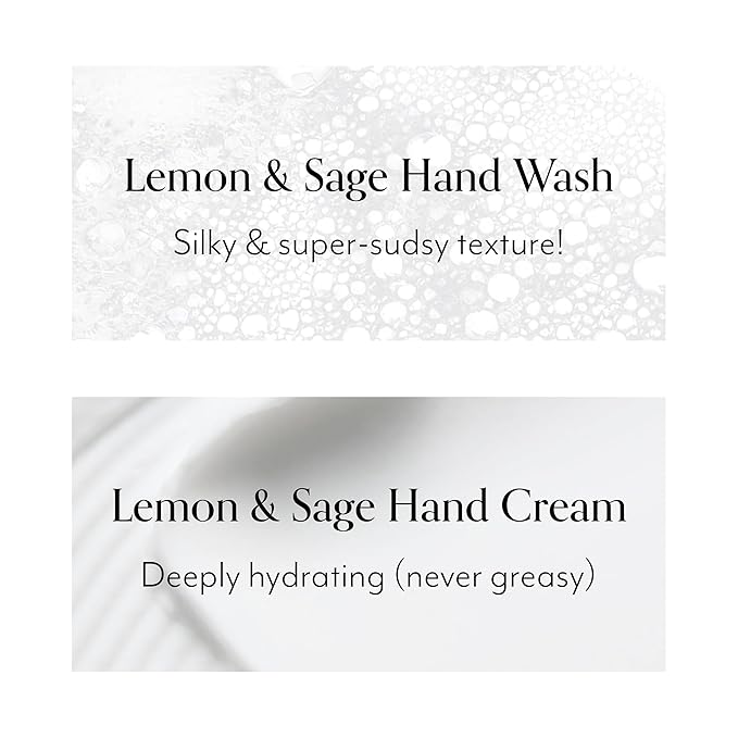 Bliss Lemon & Sage Happy Hands Duo | Hydrating Hand Wash & Nourishing Hand Cream Set with Decorative Tray
