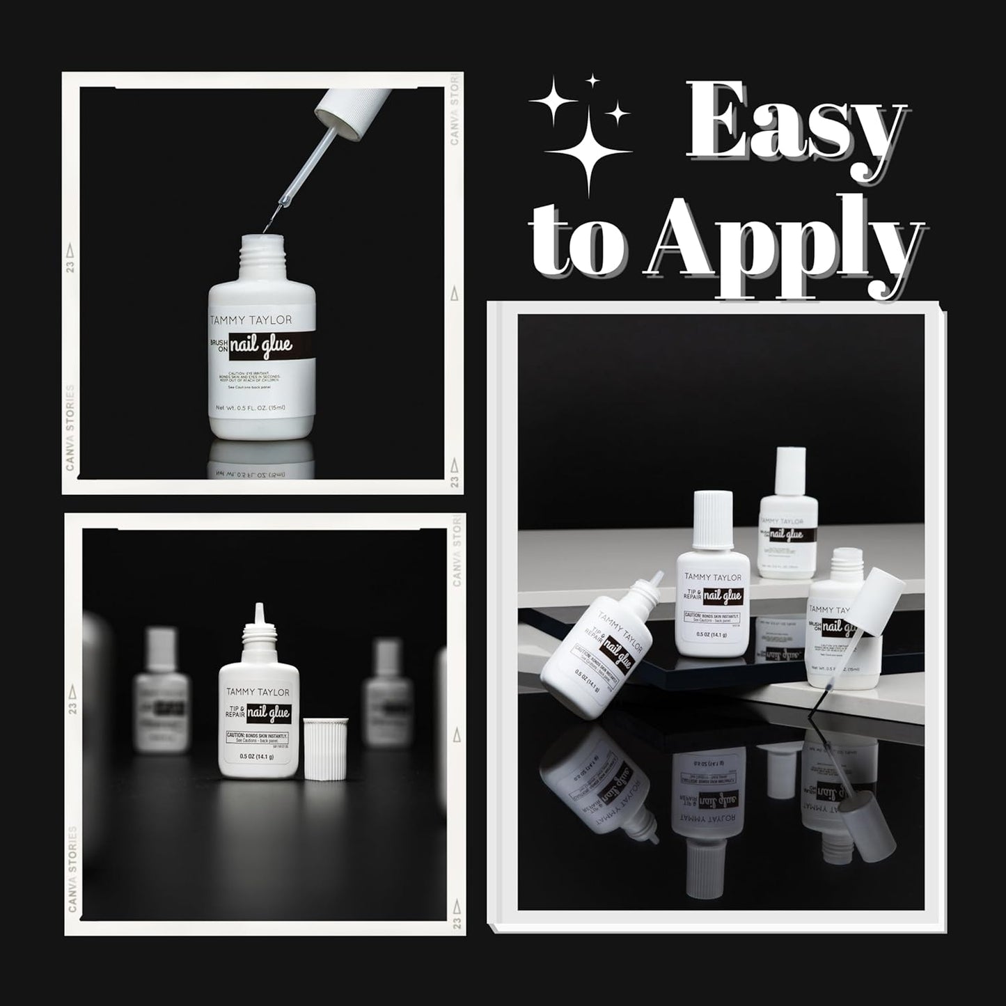 Tammy Taylor Tip and Nail Repair Glue | Dry Clear Gel Nail Glue for Press on Nails, Acrylic Nail Tips & Natural Breaks | Cure Under UV/LED | Solid Nail Adhesive Gel Glue for Nails and Extensions