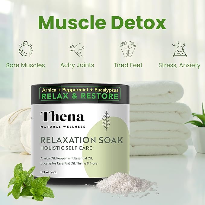 Thena Organic Relaxation Bath Soak and Organic Gentle Hydrating Face Foam Cleanser Bundle