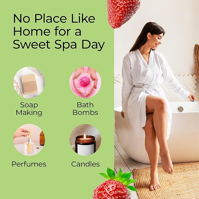 Good Essential 10 ml Oils – Premium Strawberry Fragrance Oil – Perfect for Candles, Slime, Soap Making, Diffuser – 0.33 fl oz, 10 ml