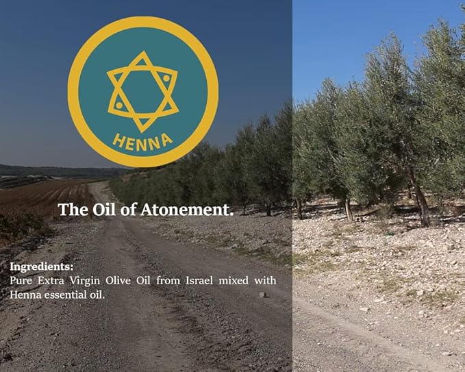 Henna Anointing Oil from Israel, Holy Spiritual Oils Bottles from Jerusalem Blessed, Handmade with Natural Ingredients and Blessed for Wedding Ceremony, Religious Use, 0.34 Fl Oz