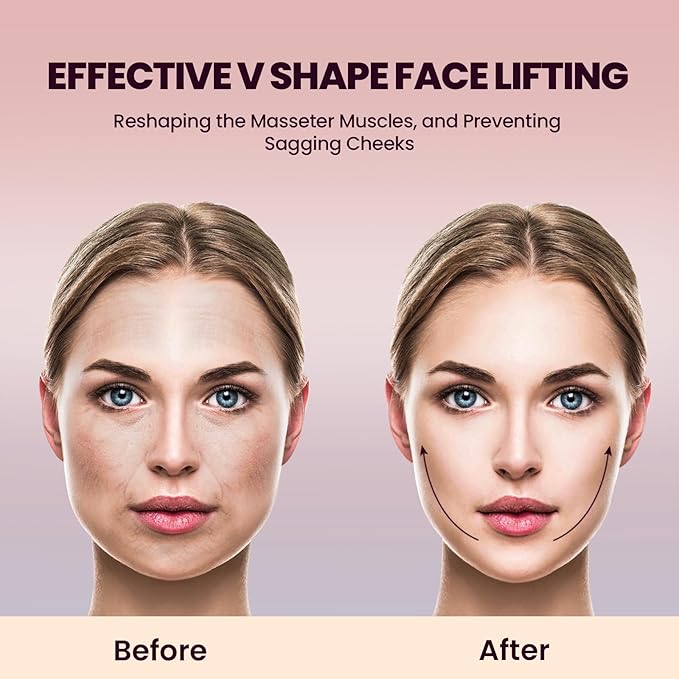 Electric Double Chin Device and V-Face Machine with 8 Modes and 15 Gear Adjustable Intensities - Intelligent Double Chin Machine for V-face