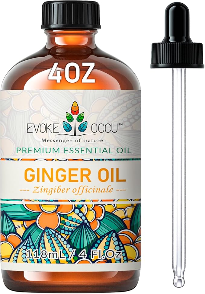 EVOKE OCCU Ginger Oil for Massage, Skin, Diffuser - 4 FL Oz