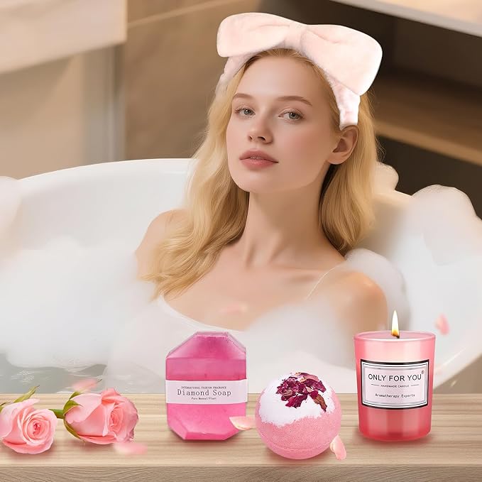 Birthday Gifts for Women, Get Well Soon Gifts, Luxury Spa Gift Basket for Mom, Wife, Sister, Friend, Self Care Package for Her with Relaxing Bath Essentials, Perfect for Mother's Day, Birthday