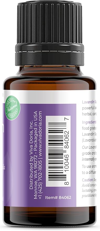 Viva Doria Lavandin Essential Oil, 100% Pure, Natural Essential Oil, Undiluted, for Aromatherapy | Food Grade, 15 mL (0.5 Fluid Ounce)