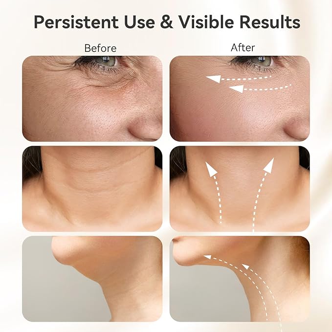 Neck Face Massager, Portable Face Sculpting Tool, 3 Modes Facial Massager, Face Massager Tool for Skin Care, Red