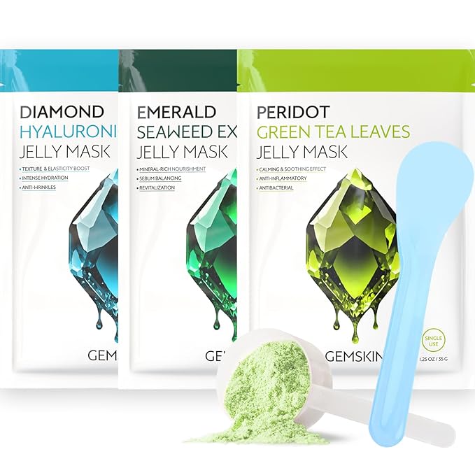 Jelly Mask set of 3 Combo Pack Peridot + Emerald + Diamond