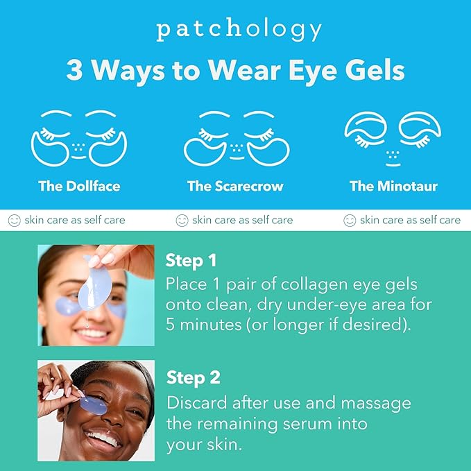Patchology Iced Cooling Under Eye Mask Patches with Peptides, Cloudberry Oil and Bakuchiol. Cool eye gels to firm skin and soothe, reduce fine lines and under eye bags - by Patchology - 15 Pair Jar