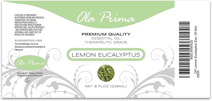 Ola Prima Lemon Eucalyptus Essential Oil 8 fl oz Pure Therapeutic Grade