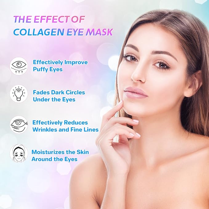 Vemofoper Under Eye Patches - 30 Pairs Collagen Under Eye Masks Anti-Aging Eye Mask for Face to Soothe Puffiness, Eye Bags and Wrinkles