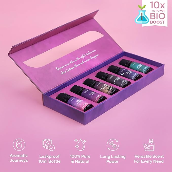 Carnatia Sleep Essentials Essential Oil Set – 100% Pure & Natural Aroma Blends for Deep Sleep, Stress Relief & Relaxation | Calming Oils for Diffusers, Pillows & Bedtime Routines
