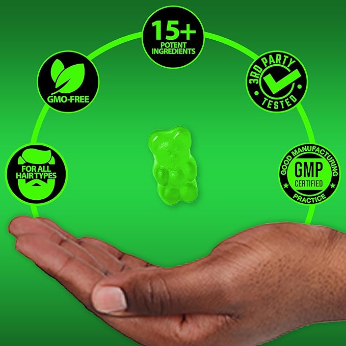 Beard Growth Kit w/Gummies Beard Growth Supplement & Hair Growth Vitamins for Men + Beard Roller Kit (2-pack: Hair Follicle Stimulator Beard Roller for Hair Growth Men Use as a Follicle Booster) USA