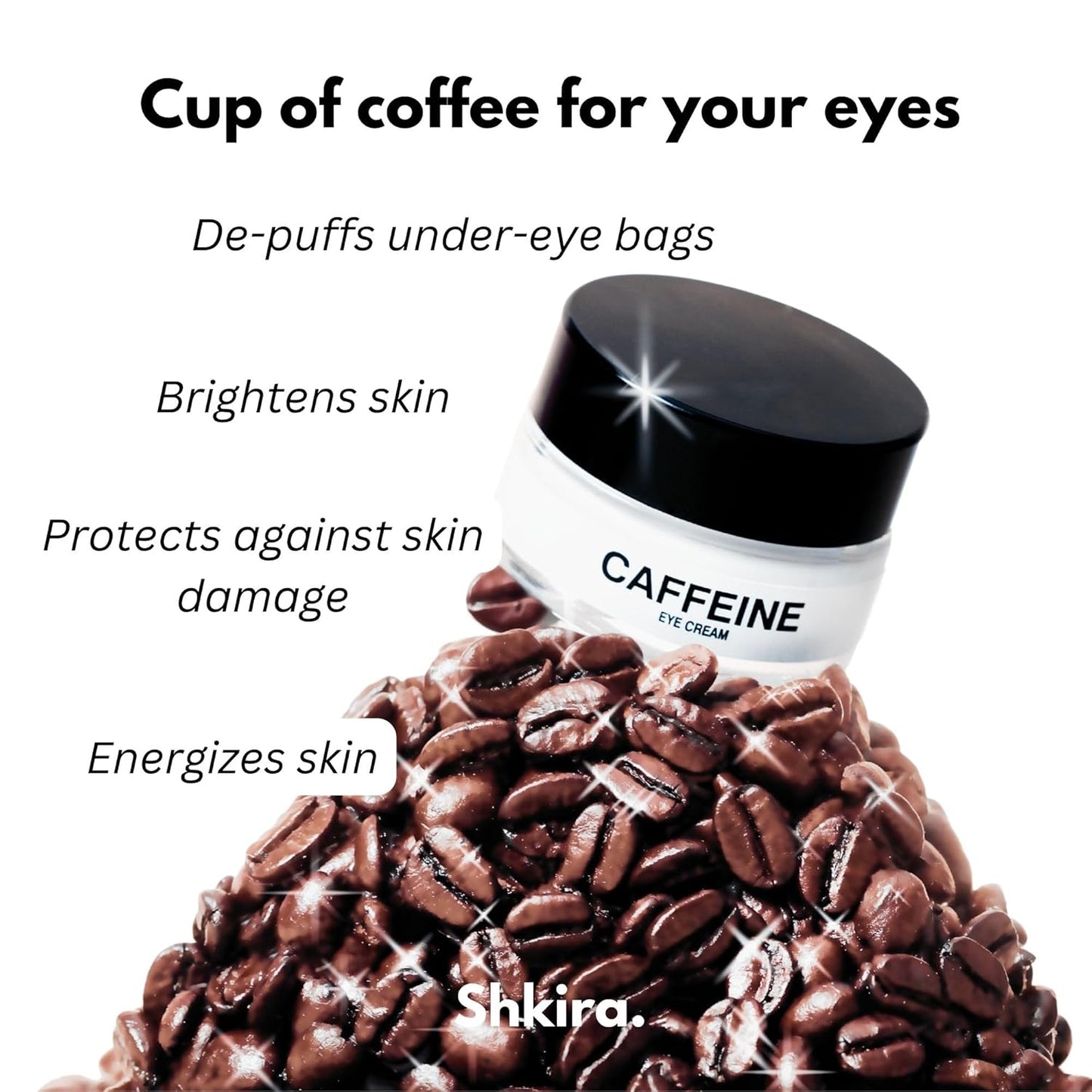 Caffeine Eye Cream | 5% Caffeine I Under Eye Cream for Dark Circles | Get Rid of Bags Under Eyes I Best Eye Cream For Wrinkles | Eye Cream For Women | Eye Cream For Men | Crema Para Ojos