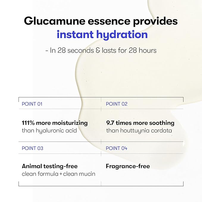 VT COSMETICS Glucamune Essence, Hydrating Vegan Serum for Face, For Dry & Sensitive Skin, Hypoallergenic, Fragrance-Free, Beta-Glucan, Glucosamine,Korean Skincare (3.38 fl. oz.)
